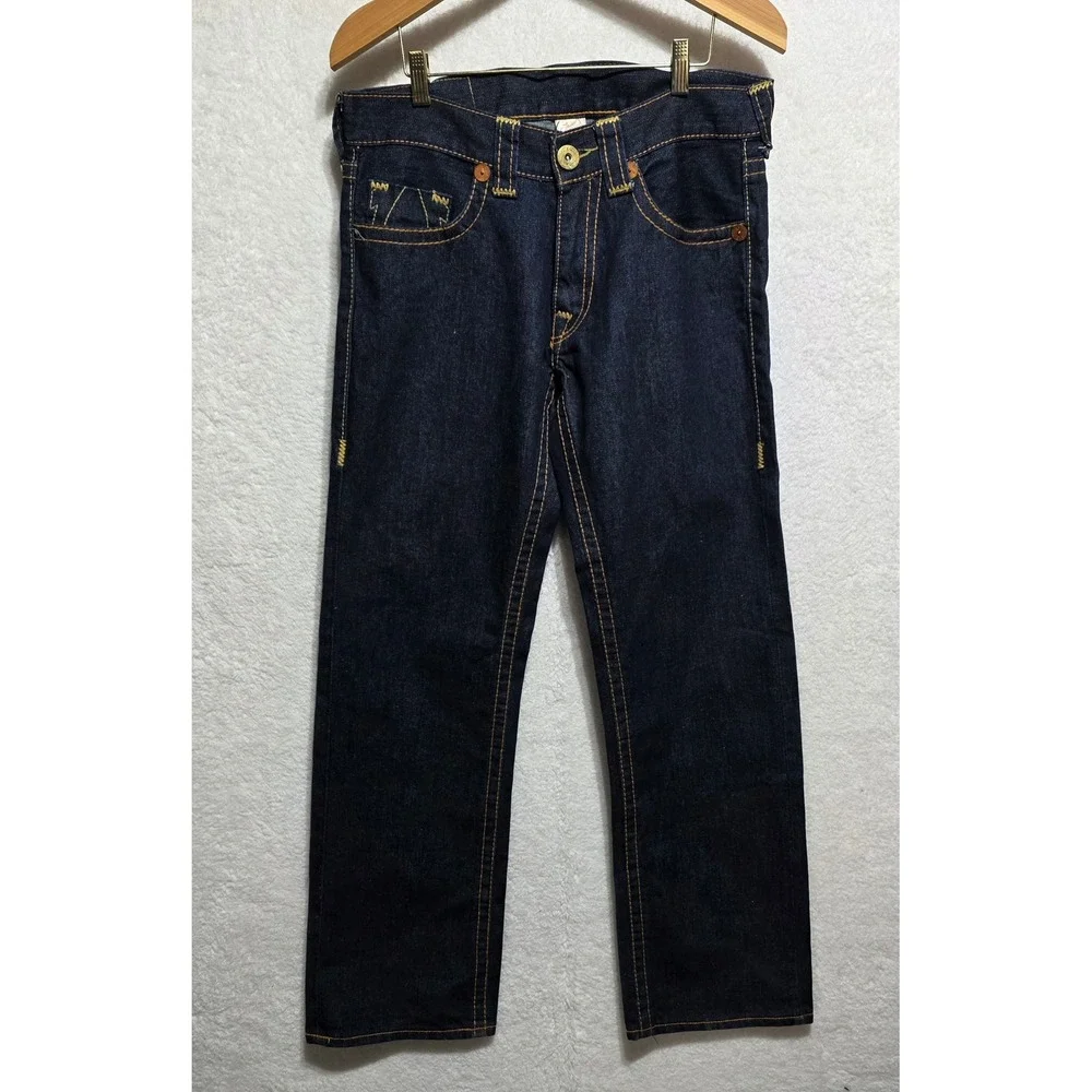 True Religion Bobby Super T Stitch‎ Dark Wash Denim Jeans Mens Size 32 Made USA